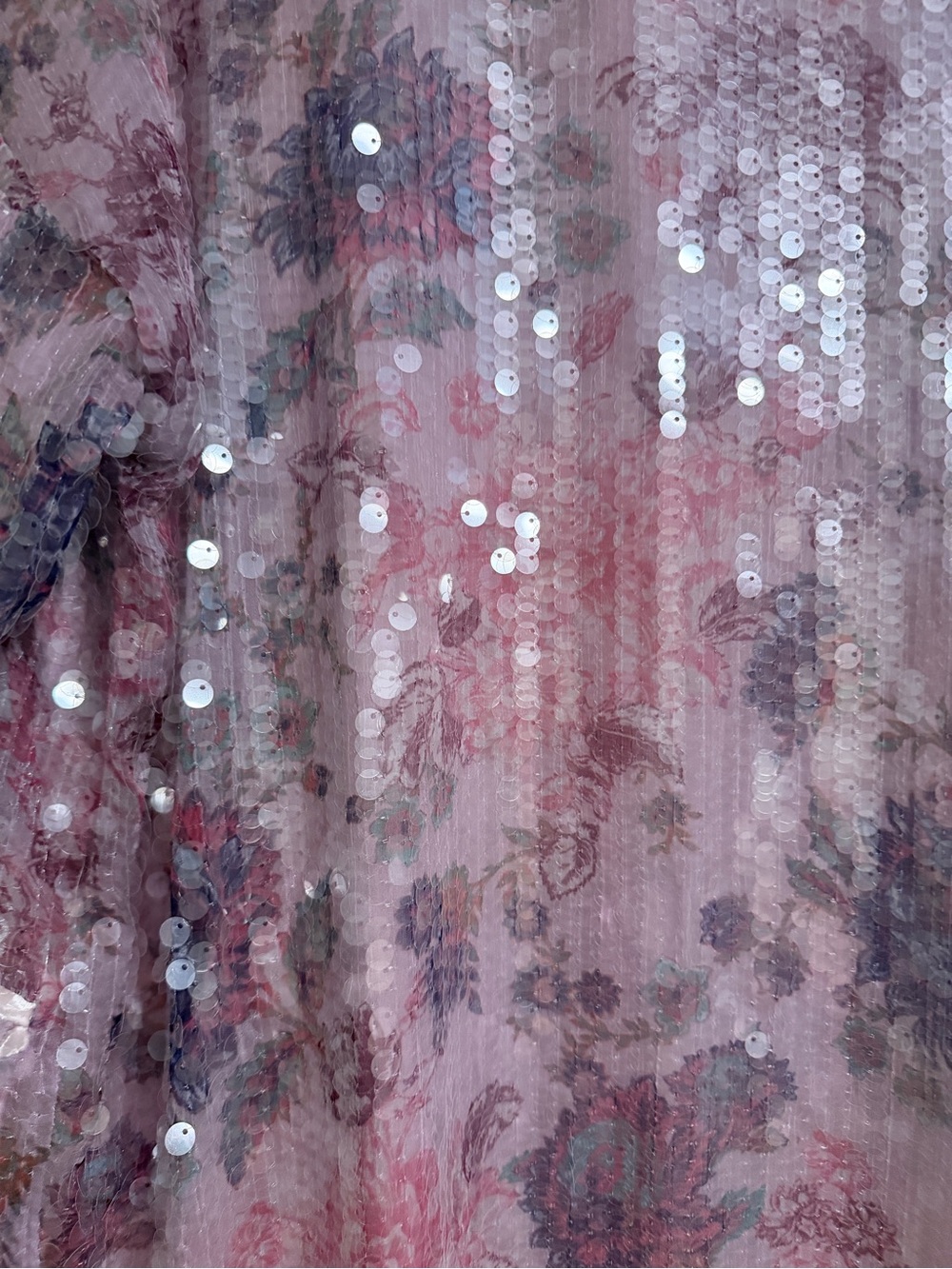 Free People Pink Sequin Floral Kimono Robe - Picture 9 of 10
